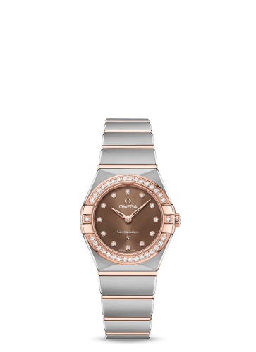 Omega Constellation Manhattan 25 Quartz Stainless Steel / Sedna Gold / Brown - Diamond / Diamond